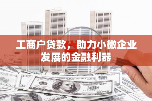 略阳工商户贷款，助力小微企业发展的金融利器