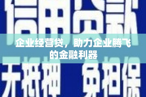 略阳企业经营贷，助力企业腾飞的金融利器