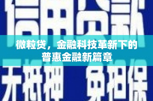 略阳微粒贷，金融科技革新下的普惠金融新篇章