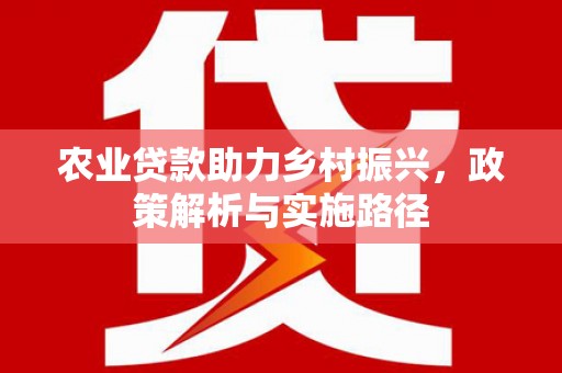 略阳农业贷款助力乡村振兴，政策解析与实施路径