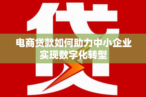 略阳电商贷款如何助力中小企业实现数字化转型