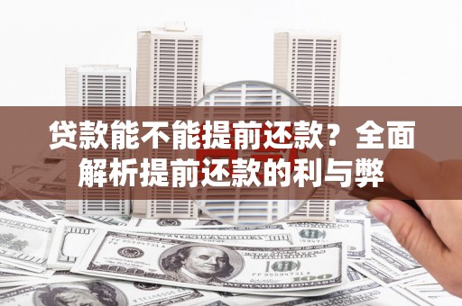 略阳贷款能不能提前还款？全面解析提前还款的利与弊