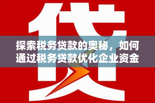 略阳探索税务贷款的奥秘，如何通过税务贷款优化企业资金流