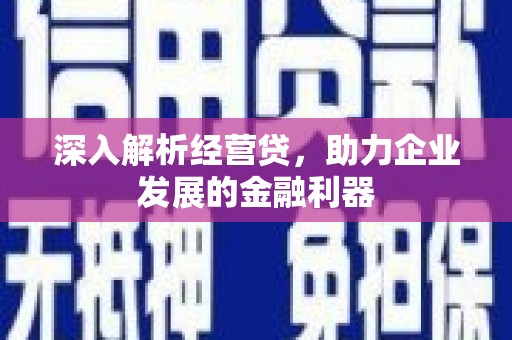 略阳深入解析经营贷，助力企业发展的金融利器
