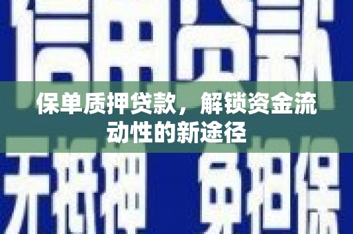 略阳保单质押贷款，解锁资金流动性的新途径