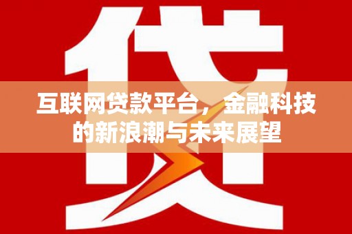 略阳互联网贷款平台，金融科技的新浪潮与未来展望