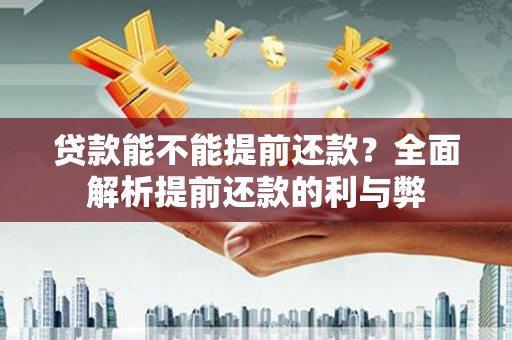 略阳贷款能不能提前还款？全面解析提前还款的利与弊