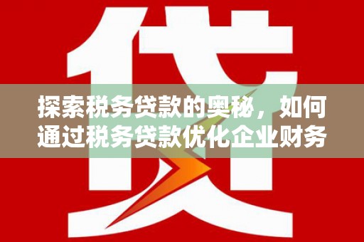 略阳探索税务贷款的奥秘，如何通过税务贷款优化企业财务