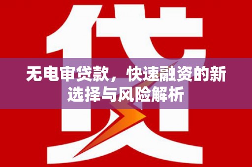 略阳无电审贷款，快速融资的新选择与风险解析