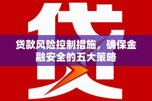 略阳贷款风险控制措施，确保金融安全的五大策略