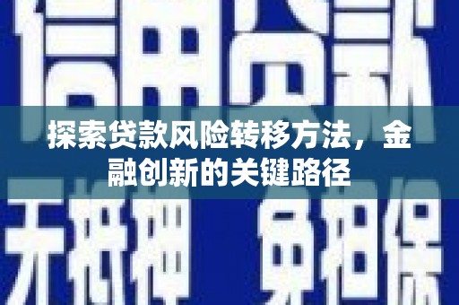 略阳探索贷款风险转移方法，金融创新的关键路径