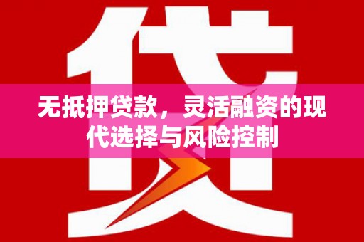 略阳无抵押贷款，灵活融资的现代选择与风险控制