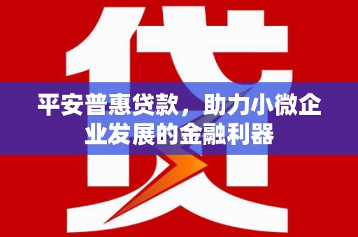略阳平安普惠贷款，助力小微企业发展的金融利器
