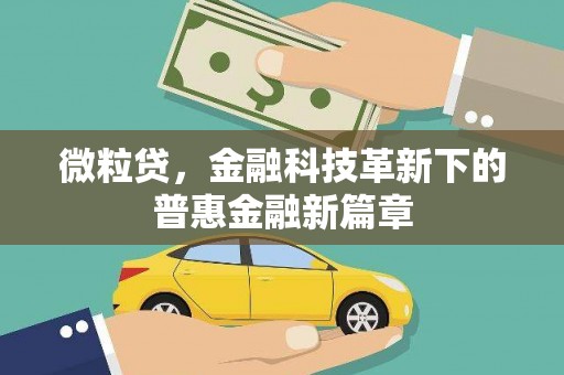略阳微粒贷，金融科技革新下的普惠金融新篇章