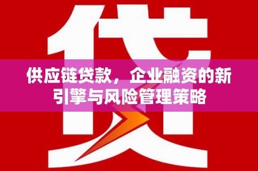 略阳供应链贷款，企业融资的新引擎与风险管理策略
