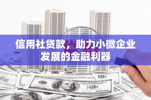 略阳信用社贷款，助力小微企业发展的金融利器