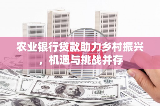 略阳农业银行贷款助力乡村振兴，机遇与挑战并存