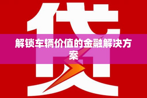 略阳解锁车辆价值的金融解决方案