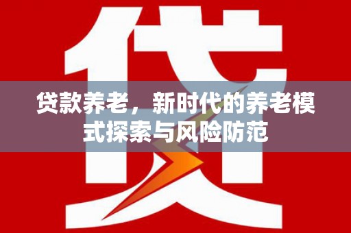 略阳贷款养老，新时代的养老模式探索与风险防范